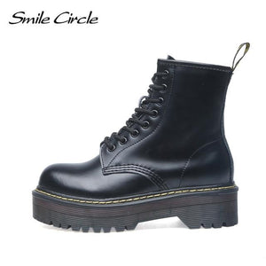 Smile Circle Size 35-42 Flat Platform Boots Women Shoes