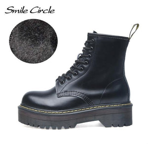 Smile Circle Size 35-42 Flat Platform Boots Women Shoes