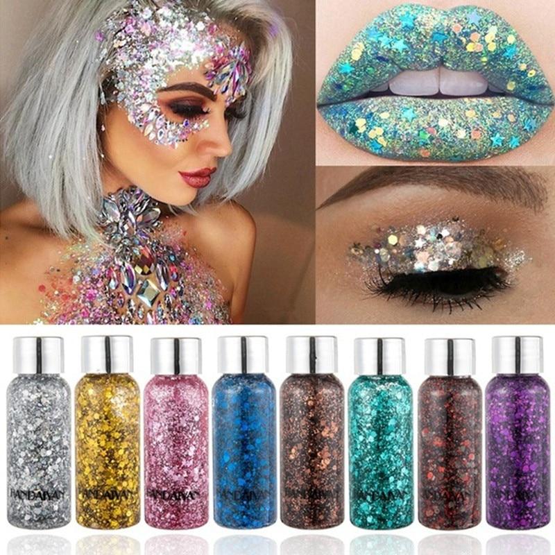 Eyes Makeup Shimmer Glitter Gel Sequins Decoration Eye Face Lip Body Eyeshadow Party Festival Make Up Shining Sequins Cosmetic