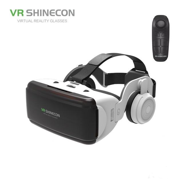 VR SHINECON BOX 5 Mini VR Glasses 3D G 06E Glasses Virtual Reality Glasses VR Headset For Google cardboard with headphone