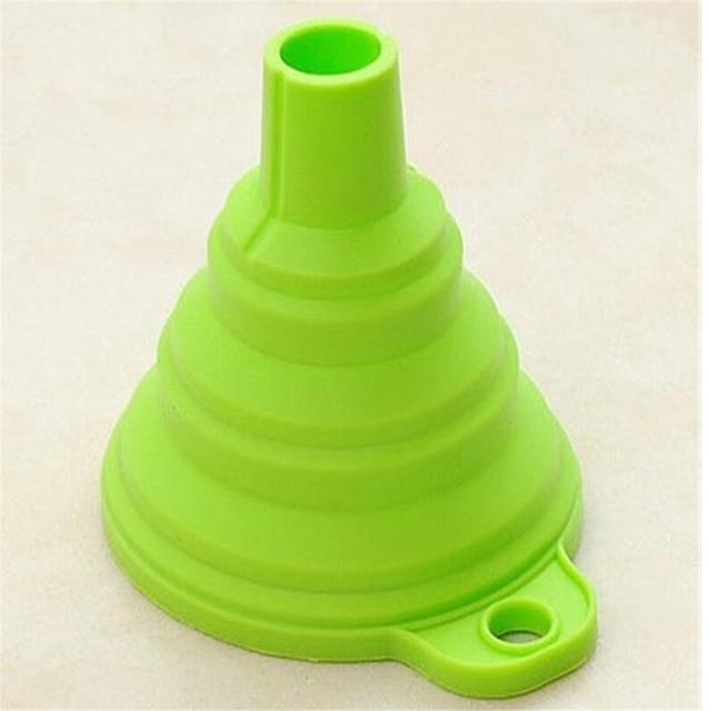 CHASANWAN 1pc Mini Silicone Gel Foldable Collapsible Style Funnel Hopper Kitchen Cooking Tools Kitchen Goods Kitchen Accessories