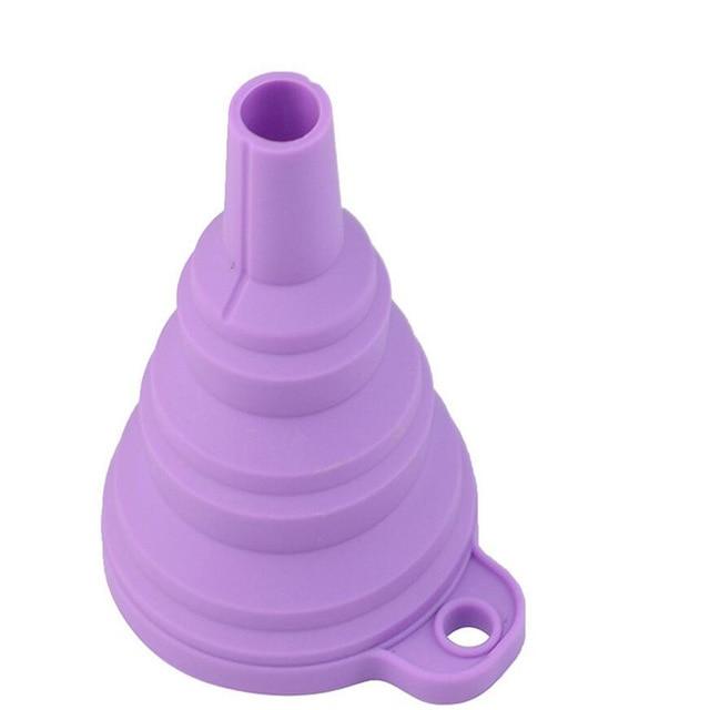 CHASANWAN 1pc Mini Silicone Gel Foldable Collapsible Style Funnel Hopper Kitchen Cooking Tools Kitchen Goods Kitchen Accessories