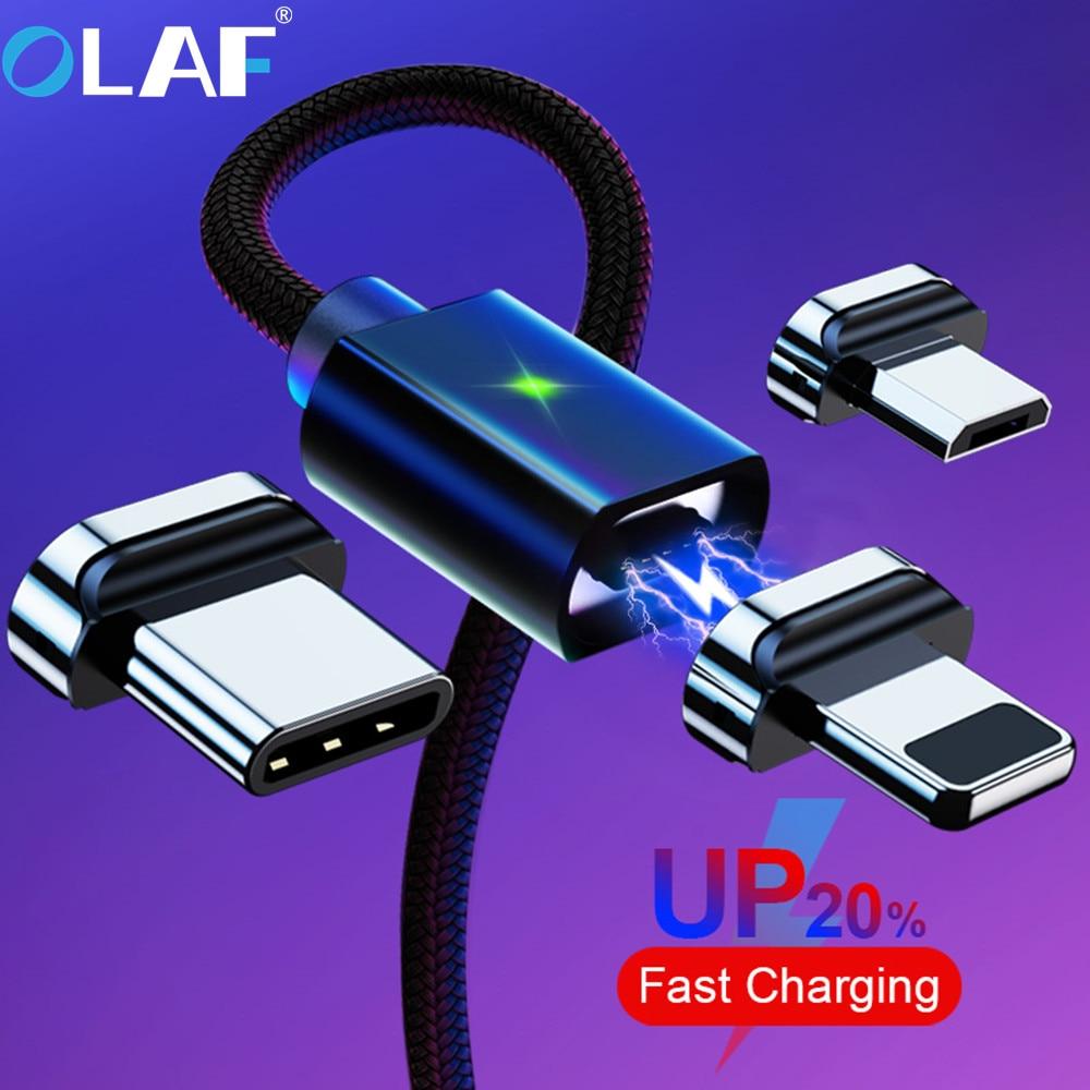 OLAF 2M Magnetic Micro USB Cable For iPhone Samsung Fast Charging Data Wire Cord Magnet Charger USB Type C 3A Mobile Phone Cable