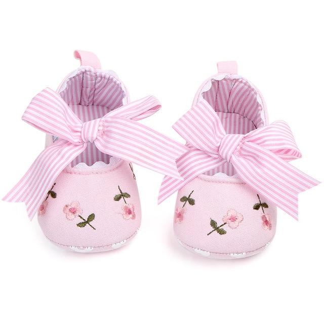 Baby Girl Shoes White Lace Floral Embroidered Soft Shoes