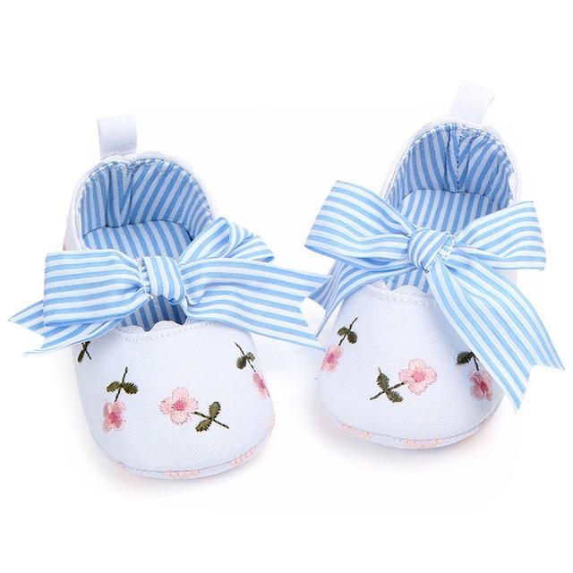 Baby Girl Shoes White Lace Floral Embroidered Soft Shoes