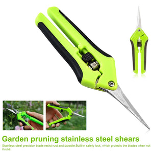 Stainless Steel Garden Pruning Shears Fruit Picking Scissors Household Potted Trim Weed Branches Small Scissors Gardening Tools