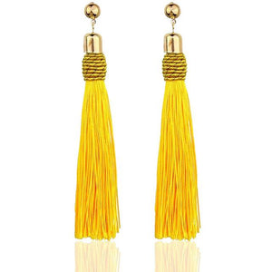 8-color bohemian tassel earrings exaggerated large geometric round pendant long earrings