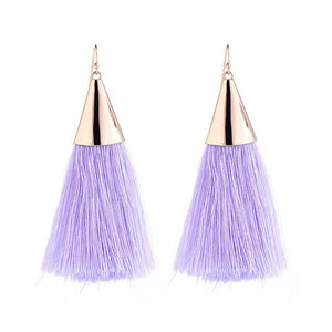 8-color bohemian tassel earrings exaggerated large geometric round pendant long earrings