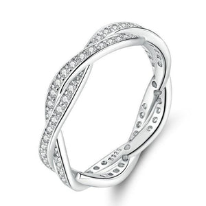 8 STYLE BRAIDED PAVE LEAVES Twist Of Fate Stackable Ring