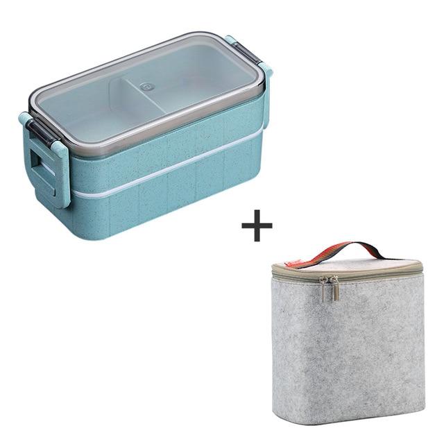 WORTHBUY Japanese Microwave Bento Box Wheat Straw Child Lunch Box Leak-Proof Bento Lunch Box For Kids School Food Container