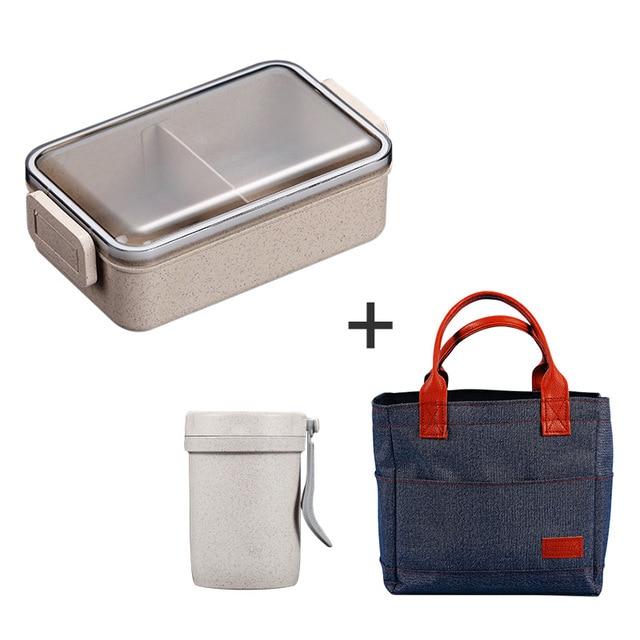 WORTHBUY Japanese Microwave Bento Box Wheat Straw Child Lunch Box Leak-Proof Bento Lunch Box For Kids School Food Container