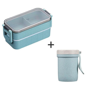 WORTHBUY Japanese Microwave Bento Box Wheat Straw Child Lunch Box Leak-Proof Bento Lunch Box For Kids School Food Container