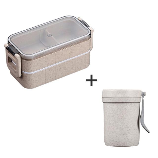 WORTHBUY Japanese Microwave Bento Box Wheat Straw Child Lunch Box Leak-Proof Bento Lunch Box For Kids School Food Container