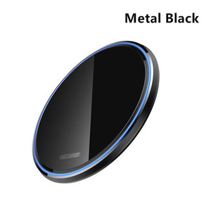 ROCK Metal 10W Wireless Charger Mirror Fast Charging for iPhone 8 X XR XS Max Samsung S10 S9 Desktop Wireless Charger Pad