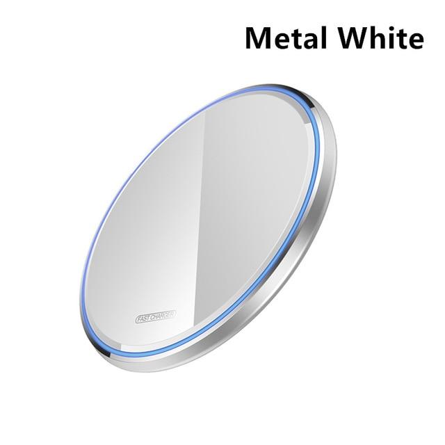 ROCK Metal 10W Wireless Charger Mirror Fast Charging for iPhone 8 X XR XS Max Samsung S10 S9 Desktop Wireless Charger Pad