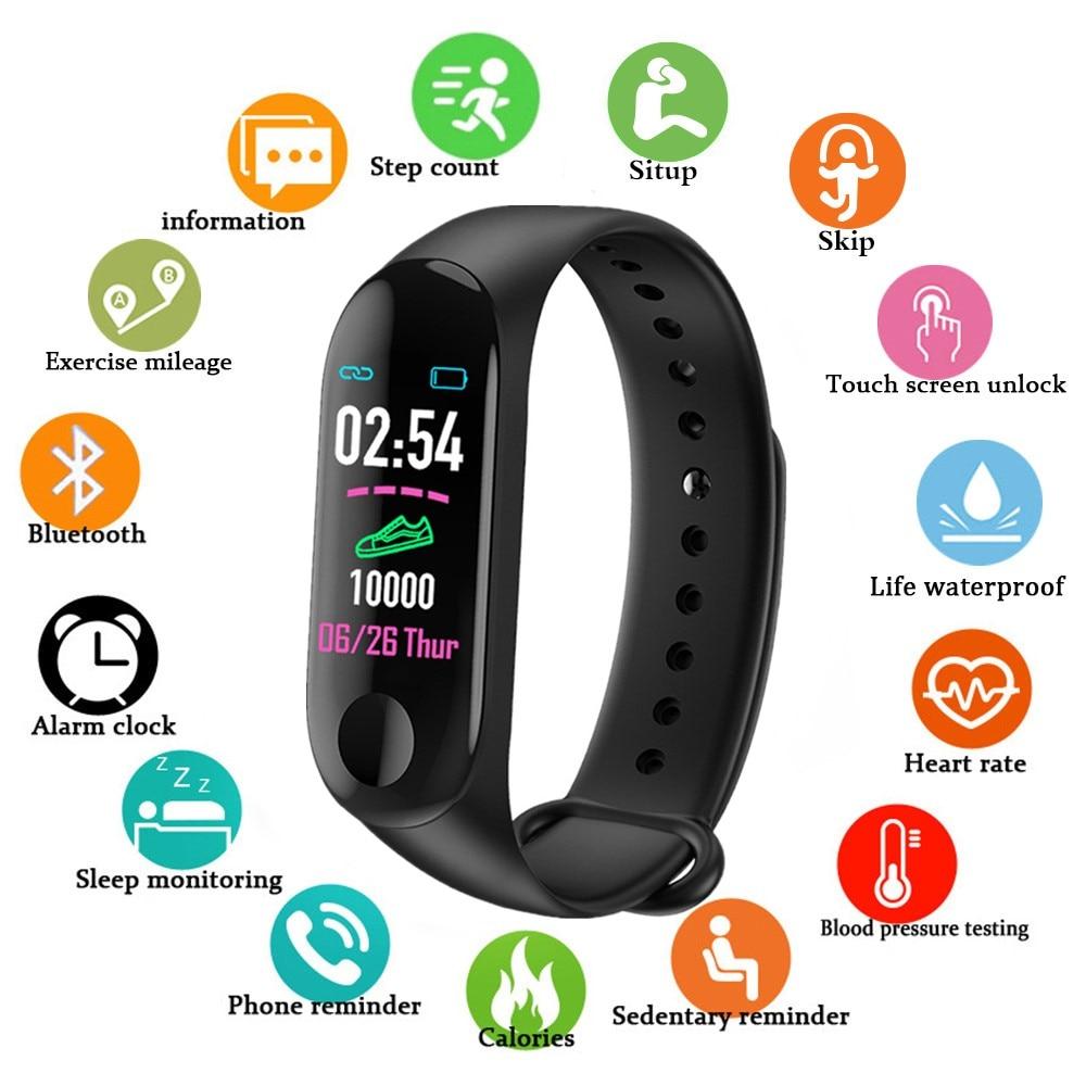 Sport Smart watch smart Band Bracelet M3 Blood Pressure Monitor Waterproof Smart Wristbands Smartband fitness Tracker watch