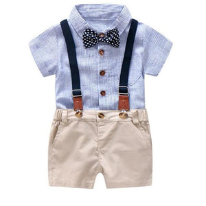 Baby Boys Gentleman Summer Wedding Party Birthday Newborn Infant Boy Clothes Tops+Shorts