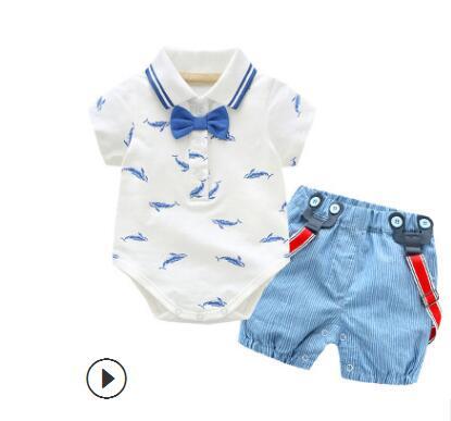 Baby Boys Gentleman Summer Wedding Party Birthday Newborn Infant Boy Clothes Tops+Shorts