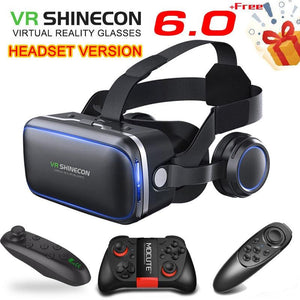 Original VR shinecon 6.0 headset version virtual reality glasses 3D glasses headset helmets smartphone Full package + controller