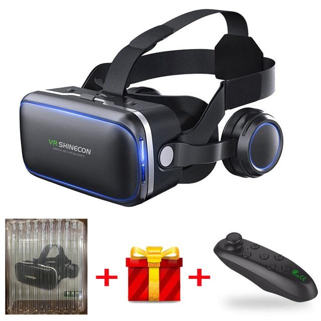 Original VR shinecon 6.0 headset version virtual reality glasses 3D glasses headset helmets smartphone Full package + controller