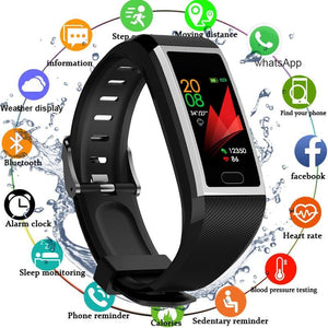 Smart Wristband Fitness Bracelet Waterproof Fitness Tracker Watch Blood Pressure Weather Display Smart Bracelet Watch Women Men