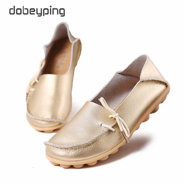 New Moccasins Women Autumn Woman Loafers Genuine Leather Female Shoes