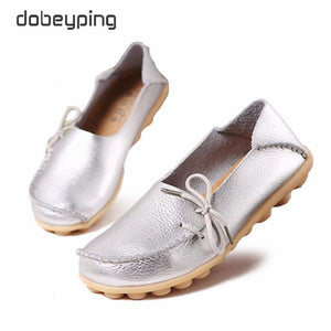 New Moccasins Women Autumn Woman Loafers Genuine Leather Female Shoes