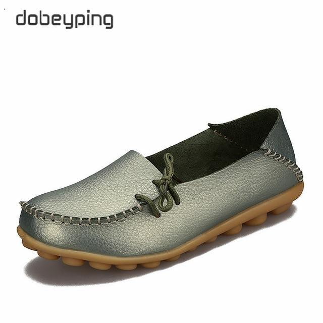 New Moccasins Women Autumn Woman Loafers Genuine Leather Female Shoes