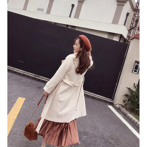 Mishow 2019 autumn and winter woolen coat female Mid-Long New Korean temperament women's popular woolen coat MX17D9636