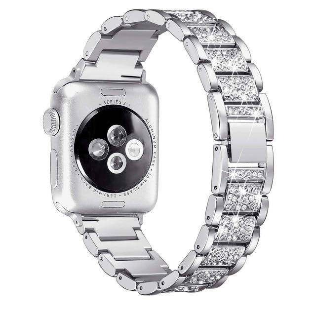 For Apple Watch band 40mm 44mm 38mm 42mm women Diamond Band for Apple Watch series 5 4 3 2 iWatch bracelet stainless steel strap