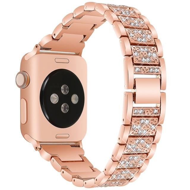 For Apple Watch band 40mm 44mm 38mm 42mm women Diamond Band for Apple Watch series 5 4 3 2 iWatch bracelet stainless steel strap