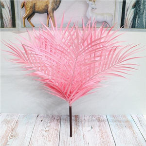 9 Fork Fake Plant Artificial Palm Tree Leaves Bouquet Tropical False Bamboo Plastic Leaf Branches For Garden Jungle Party Decor