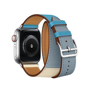 Double Tour Band for Apple Watch Series 5 4 3 2 1 Strap for iWatch Belt High Quality Genuine Leather Loop 38mm/40mm /42mm/44mm