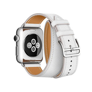 Double Tour Band for Apple Watch Series 5 4 3 2 1 Strap for iWatch Belt High Quality Genuine Leather Loop 38mm/40mm /42mm/44mm