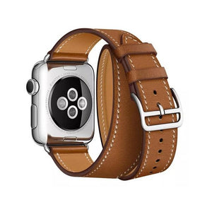 Double Tour Band for Apple Watch Series 5 4 3 2 1 Strap for iWatch Belt High Quality Genuine Leather Loop 38mm/40mm /42mm/44mm