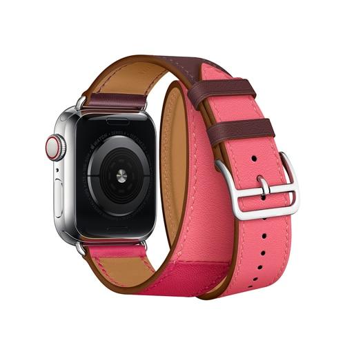 Double Tour Band for Apple Watch Series 5 4 3 2 1 Strap for iWatch Belt High Quality Genuine Leather Loop 38mm/40mm /42mm/44mm