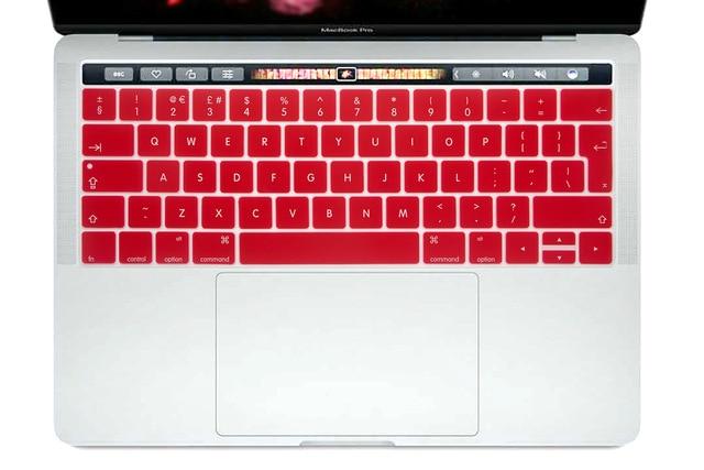 HRH English EU Silicone Keyboard Cover Skin Protector For Mac NewPro 13" A1706 A2159 Pro 15" A1707 With Touch Bar 2017/2018/2019