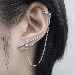 1PC European Style Fashion Vintage Long Chain Cross Zipper Drop Earrings