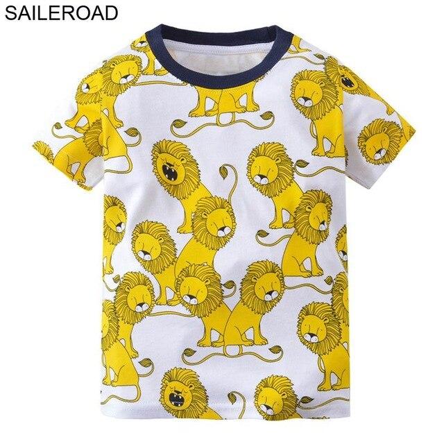 SAILEROAD 2-8 Years Cartoon Dinosaur Print Baby Boys Shorts T Shirt