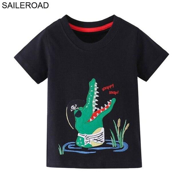 SAILEROAD 2-8 Years Cartoon Dinosaur Print Baby Boys Shorts T Shirt