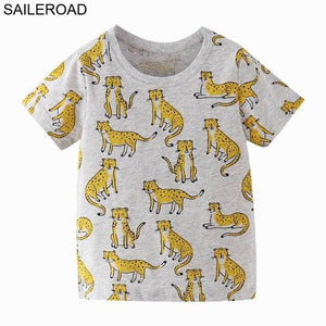 SAILEROAD 2-8 Years Cartoon Dinosaur Print Baby Boys Shorts T Shirt