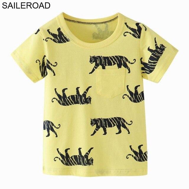 SAILEROAD 2-8 Years Cartoon Dinosaur Print Baby Boys Shorts T Shirt