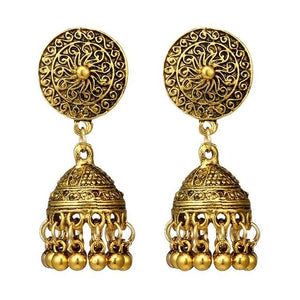 Traditional Gold Sliver Chandbali Kundan Jhumka Jhumki Drop Earrings for women