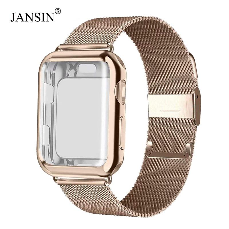 Milanese Loop band with case For Apple Watch Series 5/4/3/2 38mm 42mm 40mm 44mm Stainless Steel Strap Wrist Bracelet for iwatch