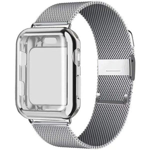 Milanese Loop band with case For Apple Watch Series 5/4/3/2 38mm 42mm 40mm 44mm Stainless Steel Strap Wrist Bracelet for iwatch