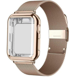 Milanese Loop band with case For Apple Watch Series 5/4/3/2 38mm 42mm 40mm 44mm Stainless Steel Strap Wrist Bracelet for iwatch