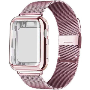 Milanese Loop band with case For Apple Watch Series 5/4/3/2 38mm 42mm 40mm 44mm Stainless Steel Strap Wrist Bracelet for iwatch