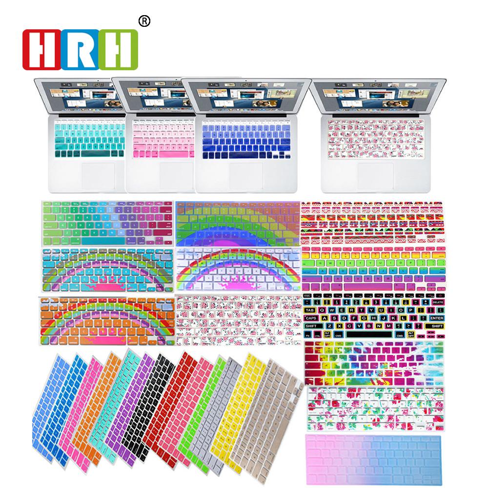 HRH Decal Rainbow Silicone US Keyboard Cover Keypad Skin Protector For Mac book Pro 13" 15" 17" Air  Retina