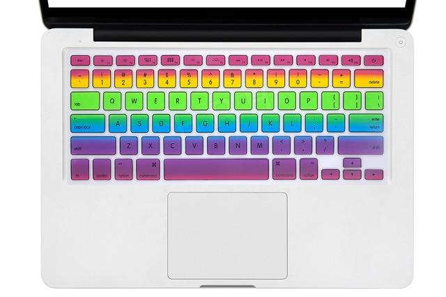 HRH Decal Rainbow Silicone US Keyboard Cover Keypad Skin Protector For Mac book Pro 13" 15" 17" Air  Retina