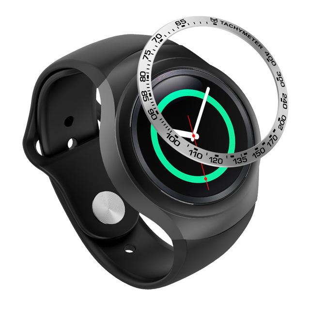 For Samsung Gear S2 SM-R720 Stainless Steel Bezel Ring Metal Case Cover Smart Watch Replacement Accessories Strap Band